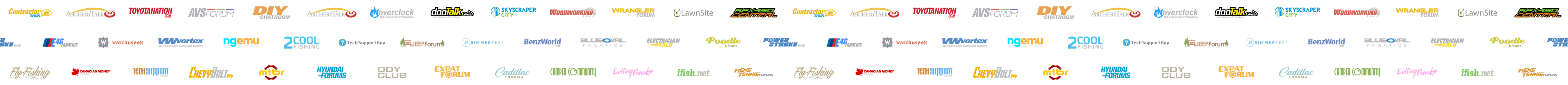 Gallery showing site logos from dozens of sample sites supported by the app