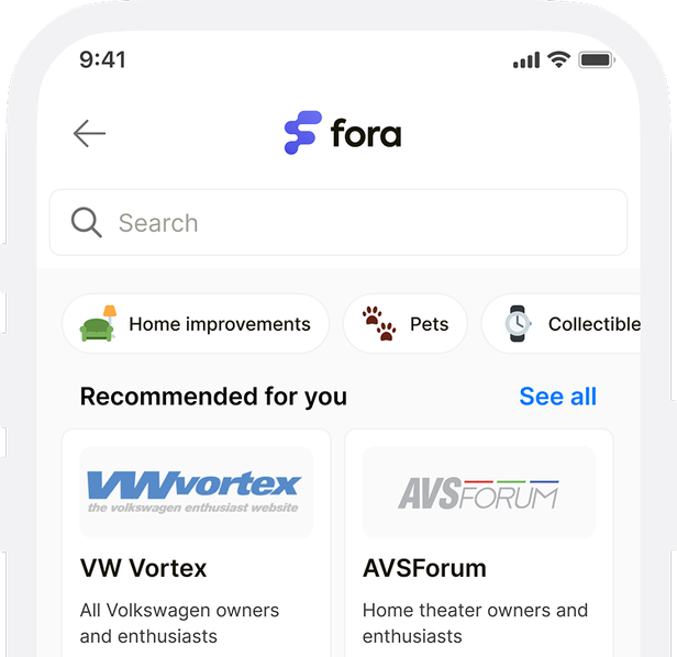 App preview image showing recommended communities
